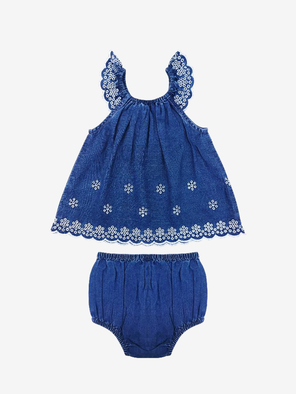 Isabella Tencel embroidered romper set