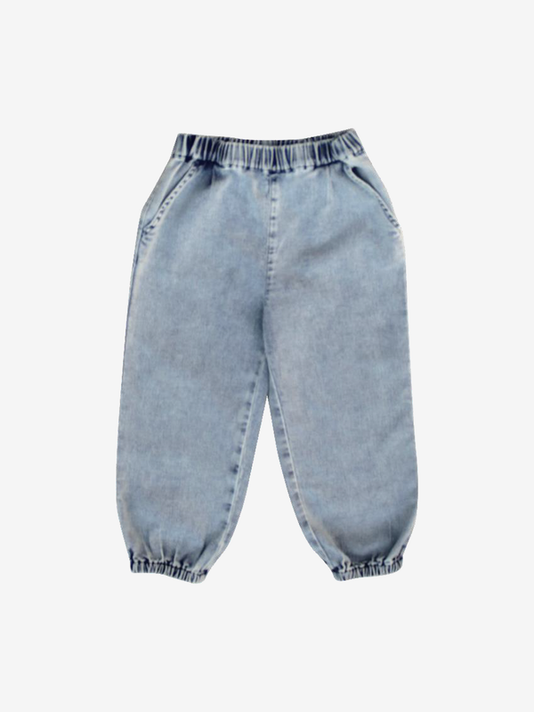 Ace knit denim jogger pants