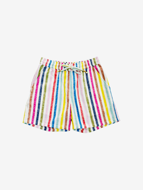 Chase striped cotton linen shorts