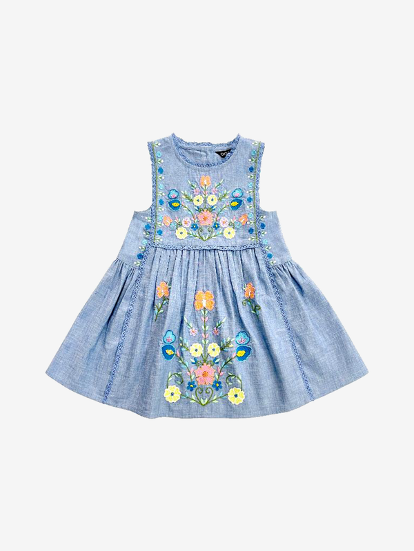 Alice embroidered chambray dress