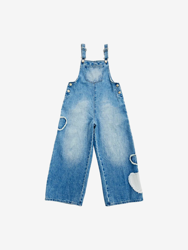 Jemma denim heart patch jumpsuit
