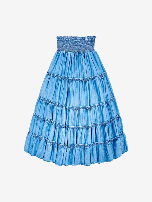 Adriana tiered flared skirt
