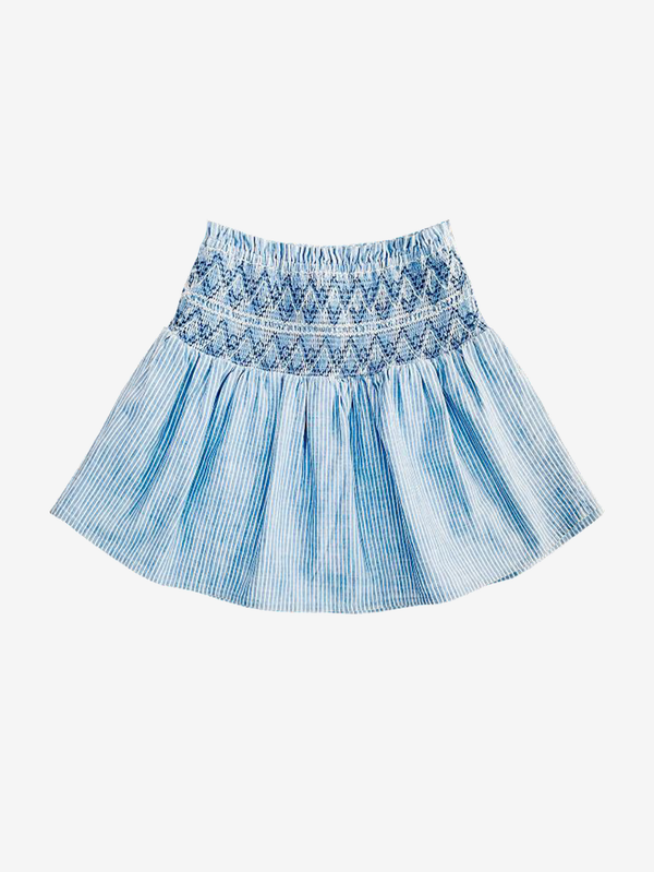 Ocean smocked skirt