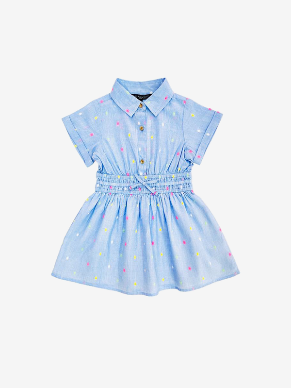 Poppy smocked waist shirt dress