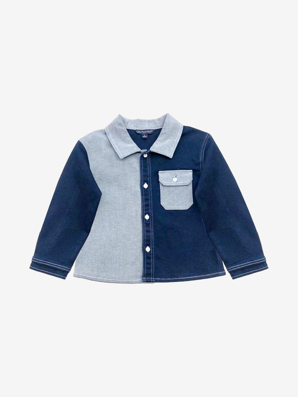Logan color block denim shirt