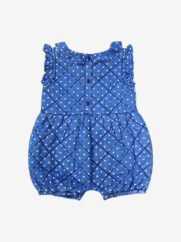 Winnie quilted polka dot Tencel romper with white T-shirt