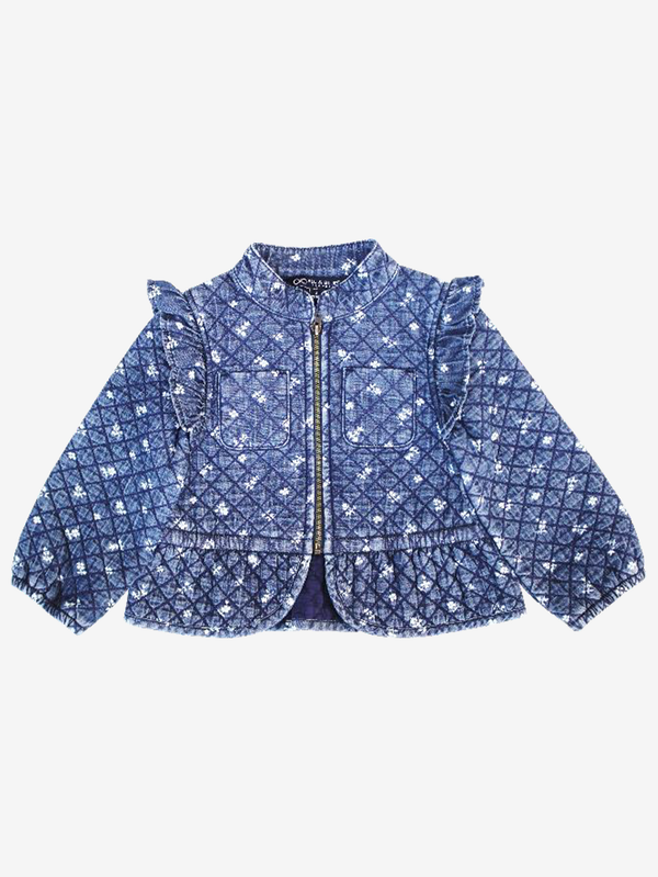 Chelsea quilted print denim jacket