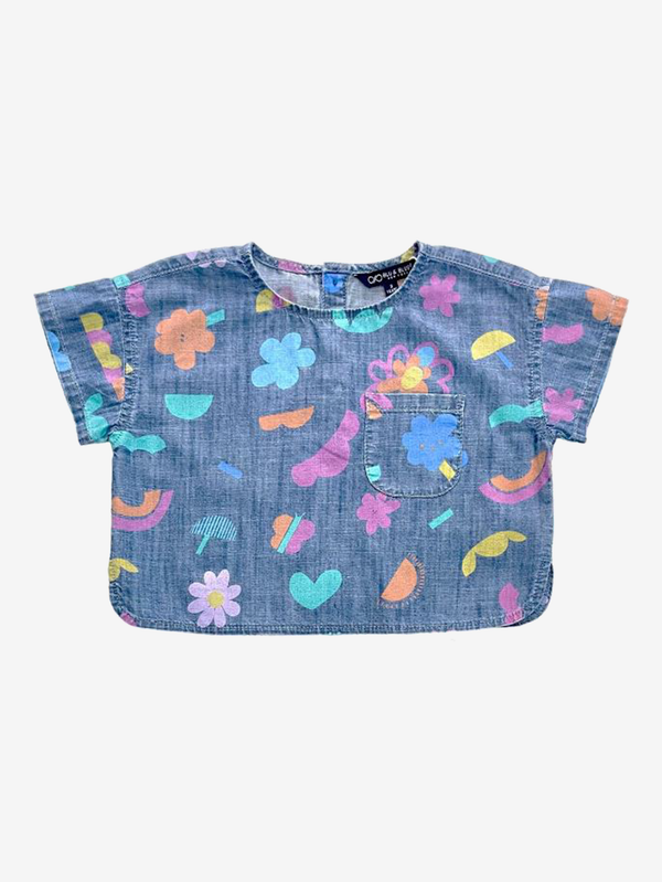 Chloe printed denim top