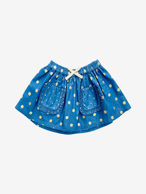 Minnie polka dot denim skirt