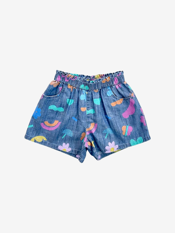 Chloe printed denim shorts