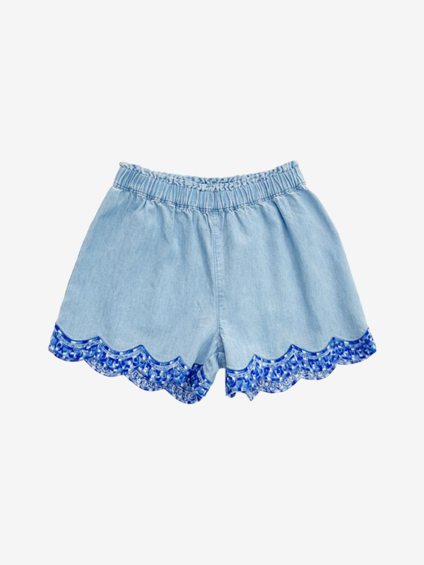 Gianna embroidered denim shorts