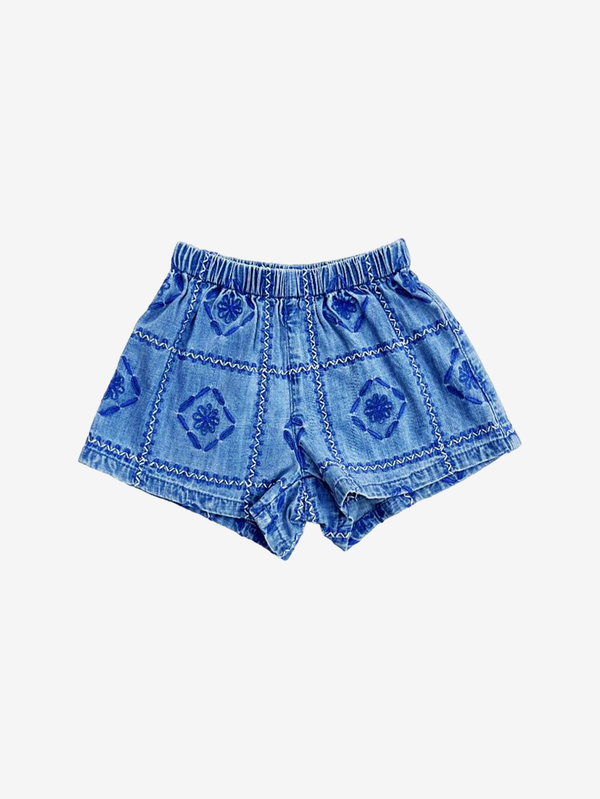 Clara embroidered denim shorts