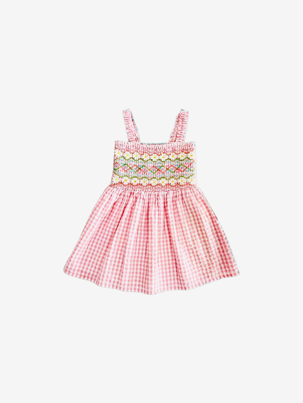 Leena smocked embroidered dress