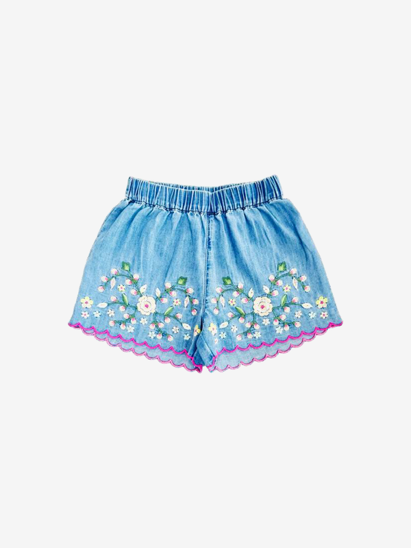 Flora embroidered shorts